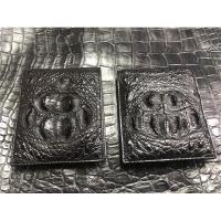 ราคา กระเป๋าสตางค์ สีดำ หนังจระเข้แท้ เย็บขอบ ส่วนหัว หนังแท้ Crocodile skin wallet เรียบหรู ดูดี สำหรับคุณผู้ชาย (3357521107)