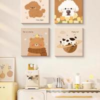 ราคา พร้อมกรอบการ์ตูนช้างน่ารักภาพวาดผ้าใบ โดปามีน สไตล์ภาพติดผนังรูปสัตว์แมว (54002906216)