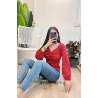 ราคา Dzaishopเสื้อแฟชั้นงานผ้าวิ้งๆ คอวี (9112402721)