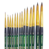 ราคา พู่กัน สีน้ำ เรนาซองค์ อย่างดี ด้าม เขียว ชนิด หัว กลม Renaissance Water Color Brush 00 - 12 ทุกเบอร์ (7384452509)