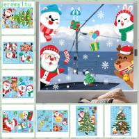 ราคา JEREMY สติ๊กเกอร์ติดกระจก, ต้นคริสต์มาสลายการ์ตูนสติ๊กเกอร์หน้าต่างคริสต์มาส, สุขสันต์วันคริสต์มาส DIY สติกเกอร์ติดผนังซานตาคลอสตกแต่งคริสต์มาส (53104597181)