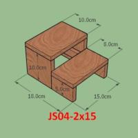 ราคา ชั้นไม้ 2 ชั้นผสม ไม้สน ชั้นล่างกว้าง8 ชั้นบนกว้าง10 ขนาดกxยxส 20X15X10 Cm. JS04-2*15 ส่งจากกทม. ขายดี (29374630515)