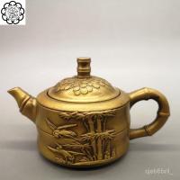 ราคา เครื่องทองแดงโบราณงานฝีมือหม้อทองเหลืองไม้ไผ่นกกระเรียนสองตัวกาต้มน้ำทองแดงขนาดเล็กกาน้ำชากาน้ำชาของตกแต่งบ้าน KAVK (26952867434)