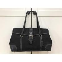 ราคา #มือสอง Coach Handbag กระเป๋าผ้าสีดำลายโมโนแกรมของโค้ช (495597392)