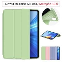 ราคา HUAWEI MediaPad M6 10.8 inch Matepad 10.8 inch Tablet Case Leather Flip Cover Magnetic Stand Smart Sleep Wake Up Soft Silicone Leather Back Cover Trifold (23373173885)