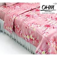 ราคา OHM ผ้านวมคู่ 70 นิ้ว x 90 นิ้ว ผ้าซาตินแท้ 440 เส้น (ลายดอกไม้คลาสิคชมพู) (1144253063)