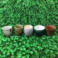 ราคา แก้วน้ำชา/กระถางจิ๋วงานดินเผาญี่ปุ่น 5 สไตล์ ขนาดกว้าง 3” ราคา 39฿/1ใบ #เซรามิคมือสองญี่ปุ่น (8312187312)
