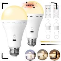 ราคา ENIANG หลอดไฟแบบชาร์จไฟได้, พร้อมหลอดไฟ Led USB ไร้สายแบบตั้งเวลา, หลอดไฟ E27 ระยะไกล 3 สีอัจฉริยะ (42276101907)