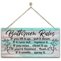 ราคา 1ชิ้นชนบทกฎห้องน้ําป้ายไม้ตกแต่ง,ป้ายห้องน้ําไม้,พิมพ์ไม้ผนังศิลปะป้าย,แขวนชายหาดห้องน้ําป้าย,แขวนไม้ตกแต่งบ้าน (43966866494)