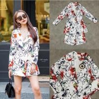 ราคา ถูกที่สุดSet งานป้ายBT เซต2ชิ้นเซ็ทเสื้อและกางเกงขาสั้น Blazer เบรเซอร์ชุดเดรสสูทสีขาว แขนยาว ลายดอกไม้ (17833058656)