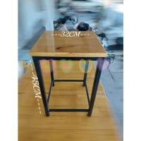 ราคา เก้าอี้ไม้สนนอก ขาเหล็ก (20861146954)