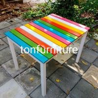 ราคา โต๊ะสนามสีแฟนซีขนาด 75*95*75 ซม. สำหรับ 4-6 คน ผลิตภัณฑ์ไม้ยางพารา (7933605177)