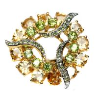 ราคา แหวนพลอยแท้ ซิทริน และ เพอริดอท เงินแท้ 925 ชุบทอง18k ไซร์แหวน 8.5 (25538395189)