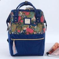 ราคา Anello Canvas Backpacks ลายดอกไม้สีน้ำเงิน (1065259104)