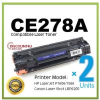 ราคา ** Pack 2 ** Discount4U ตลับหมึกเลเซอร์ toner 78A CE278A 278A CE278 278 Pro P1560/P1566/P1600/P1606dn/MFP 1536d (2689273981)