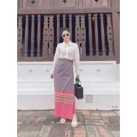 ราคา ผ้าถุงทอมือย้อมสีธรรมชาติ ผ้าซิ่นล้านนา ผ้าฝ้าย เย็บถุงแล้ว (27327923804)