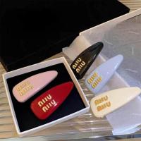 ราคา JUAmiumiu Hairpin for Women Miu Miu Hair Clip High Version Internet Celebrity PU Bright Frontal Bangs Clip Side Clip Hair Accessory One Clip12U (43478040017)