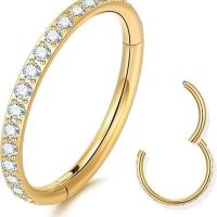 ราคา แหวนจมูกสแตนเลส Diamond Zircon Septum ต่างหูกระดูกอ่อน Clicker Hoop เครื่องประดับ (28041940208)