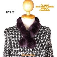 ราคา ผ้าพันคอ เฟอร์คอขนกระต่ายแท้ สีม่วง (14349442231)