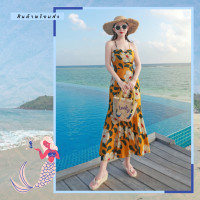 ราคา ชุดเดรสยาวลายดอกไม้สีเหลือง สายเดี่ยว แฟชั่นชุดไปเที่ยวทะเลสวยๆ ใส่เดินเล่นริมทะเล ใส่ถ่ายรูป (3853227694)
