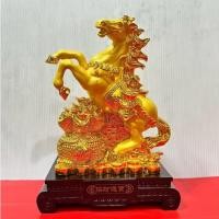 ราคา ม้า ม้ามงคล ม้ายกขา ยืนถุงทอง สมบัติ เสริมดวง งานเรซิ่นพ่นทรายทอง สูง​ 12 นิ้ว แก้ปีชง (50204877283)