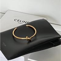 ราคา SOLD ——Used , (heavy defect ) - Celine - KNOT EXTRA-THIN BRACELET IN BRASS WITH GOLD FINISH *size M (C2) (21216791580)