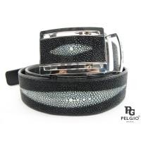 ราคา PELGIO เข็มขัดหนังปลากระเบนแท้ 1มุก สีดำ ขนาด 1.5" x 46" หัวออโต้ แบบไม่มีบันได (6632926097)