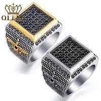 ราคา OLEVS แหวนผู้ชายสแตนเลสหรูหราเพชรเซอร์โคเนียมเพชรเต็มรูปแบบผึ้งขนาดเล็กประดับทอง / เหล็กบุคลิกภาพฟาโรห์อิสลาม (6757509695)