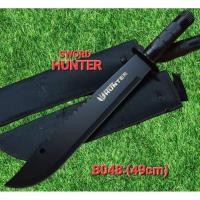 ราคา อุปกรณ์เดินป่าแบบพกพาเดินป่าด้ามดำใบดำมีดเดินป่า:B048:(49cm)มีดเดินป่าขนาดยาวด้ามดำใบดำ (26905103803)