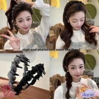 ราคา DORAE Hoop ผมแถบคาดศีรษะรูป U หรูหรา พร้อม Pearls ส่องแสง ไม่ลื่นสำหรับผู้หญิง (27738154099)