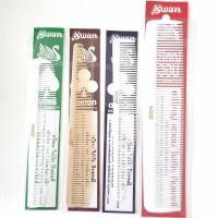 ราคา 1 โหล หวีสวอน หวีตัดผมชาย บาเบอร์ Swan comb เล็ก ใหญ่ (19695307311)