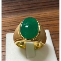 ราคา แหวนพลอยแท้ แหวนชาย แหวนโมราแท้ 10 กะรัต สีเขียวสด ลงเรือนงามๆเลยจ้า (17994830306)