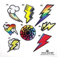 ราคา ตัวรีดติดเสื้อ แนวๆ ลาย สายฟ้า Thunder Flash Patch wop งานปัก DIY ตัวรีด อาร์ม ติดเสื้อผ้า กระเป๋า แฟชั่น เท่ๆ ตกแต่ง (5776402409)