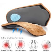ราคา 1 คู่ 3/4 ความยาวหนัง Orthotic Heel Arch Support Pads Half Orthopedic Insole (45153696759)