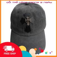 ราคา หมวก Unisex Chrome Heart big cross ผ้ายีนส์ล้างชุบเงิน.- Chrome Heart Accessories (28780047558)