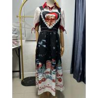 ราคา ชุดเซ็ท 2 ชิ้น เสื้อเป็นผ้าชีฟองลายจุด เอี๊ยมสีดำ (26772091387)