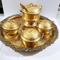 ราคา ชุดหม้อซุปทองเหลืองถวายภัตราหารตอกลาย ถาดองุ่น 18 นิ้ว (8283696907)