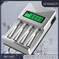 ราคา [รับdouble.th] เครื่องชาร์จแบตเตอรี่สล็อตอิสระ 4 ช่องจอแสดงผล LCD ชาร์จอิสระสําหรับแบตเตอรี่ AA/AAA NiMH แบบชาร์จไฟได้ (52853655271)