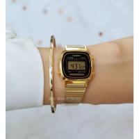 ราคา นาฬิกา Casio รุ่น LA670WGA-1DF นาฬิกาผู้หญิง ดิจตอลเรือนทอง หน้าปัดดำ -ของแท้ 100% ประกันศูนย์ CMG 1 ปี (1214680188)