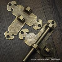 ราคา หัวเข็มขัดประตูสมัยเก่าสวนทองแดงลานสไตล์จีนเต็มสวนบรอนซ์ล็อคประตูไม้สองประตูทองแดงสลักโบราณกลอนประตูหัวเข็มขัด VBQS (41226772280)