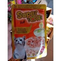 ราคา อาหารแมวเพ้าว์ supercat ทูน่าหน้ากุ้งในเยลลี่ ขนาด 70 g เนื้อดีเนื้อสวยแมวชอบ (8111323366)