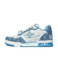 ราคา Louis Vuitton Trainer Line Sneaker Marine Unused (24740437459)