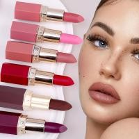 ราคา [HANDAIYAN] Matte Velvet Long-lasting Lipstick - Sexy Red Nude Lip Gloss - Moisturizing, Not Greasy, Waterproof, Non-stick Cup Lip Tint - Lipstick Pen - Lip Makeup Cosmetic (8173445024)