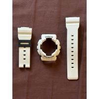 ราคา asio Baby G BA-110 111 112 BA-120 125 BA 130 กรอบสายของแท้ ของใหม่ กรอบ-สายสีขาวด้าน ตัวอักษรสีดำ (28571091803)