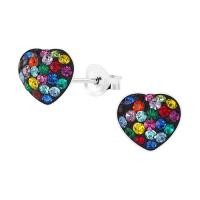ราคา [พร้อมส่ง] Heart Shaped Rainbow Crystal Stud Earrings Silver ต่างหูเงินแท้925 รูปหัวใจ ขนาด 8 มิล SILVER THAI (14649715050)
