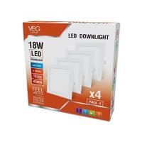 ราคา shophome468 V.E.G.lighting ดาวน์ไลท์ LED แบบฝังหน้าเหลี่ยม 8 นิ้ว 18W รุ่นTP-SDW-18DL-4V แสงเดย์ไลท์ (แพ็ก 4 ชิ้น) (40474435033)