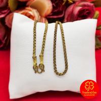 ราคา สร้อยคอทองเหลืองโบราณลายผ่าหวายมนคั่นหัวจรวด ความยาว 16 นิ้ว งานทองเหลืองแท้ งานดิบไม่ได้ชุบ พร้อมส่ง (54655016670)