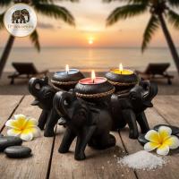 ราคา ที่วางเทียนหอม ที่ตั้งเทียน ที่ใส่เทียน รูปปั้นช้าง วางเทียนอโรม่า aroma candleholder Thai souvenirs (24531576691)