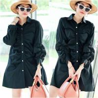 ราคา อก > 42 ไม่บาง เดรสเชิ้ต oversize dress เดรสผู้หญิง สำหรับสาวอวบ ชุดทำงาน เสื้อทรงใหญ่ แขนยาว สีเหลือง ดำ ขาว เขียว ครีม (8601873635)