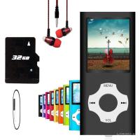 ราคา MP3 Player, Hotechs MP3 Music Player with 32GB Memory SD Card Slim Classic Digital LCD 1.82'' Screen MINI USB Port with FM Radio, Voice Record (Black) (57253883139)
